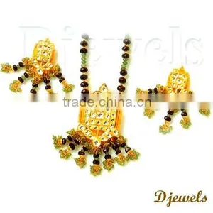 Indian Gold Kundan Necklace Sets, Kundan Necklace Sets, Kundan Jewellery thumbnail-2