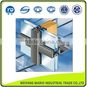 Thermal Insulated Aluminum Curtain Wall Glass Wall Profiles Low Price thumbnail-1