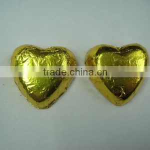 Golden Paper Wrapped Heart Shape Milk Compound Chocolate thumbnail-1