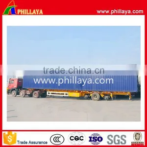 High Quality Truck Trailer 3 Axle 60 Ton Flatbed Container 20ft 40ft 53ft Trailer Container for Transport thumbnail-6