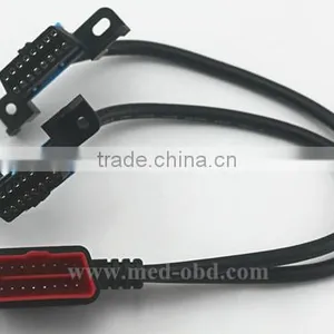 OBD2 Splitter Y Cable, Right-angle J1962M to 2 J1962F, 1ft thumbnail-2