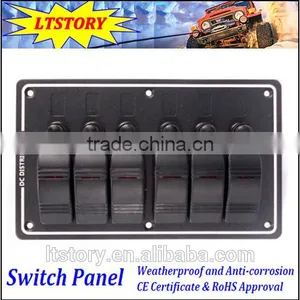 6 GANG LED Waterproof Rorcker Switches Aluminum Panel thumbnail-1