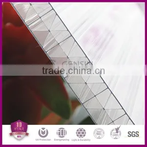 Multwall Colored Polycarbonate Sheet Roofing Triple Walls X Structure High Compact Strengthen UV Protector 10 Years Guarantee thumbnail-4