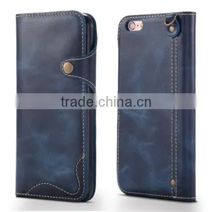 Retro Oil Wax Leather, Flip Cowhide Leather Phone Case For IPhone6/6s/plus thumbnail-3