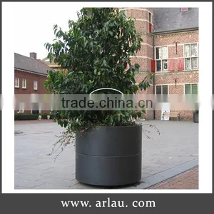 Round Metal Plant Flower Pot Home Office Planter thumbnail-1