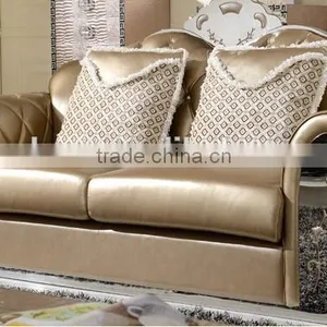 SF017 2+3 Champagne Leather Sofa Furniture Set With Crystal Button 2015 New Arrival thumbnail-3