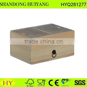 Hot Sale Unfinished Small Wooden Cabinet With Sliding Lid and Drawer thumbnail-1