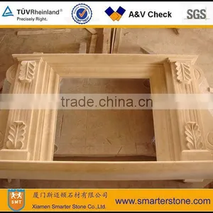 Beige Marble Indoor Fireplace thumbnail-1