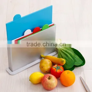 4pcs pp Cutting Board Set With ABS Holder for Kitchen thumbnail-4