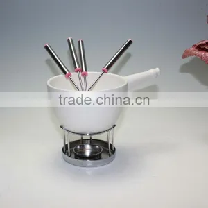 Ceramic Chocolate Fondue Warmer, Chocolate Fondue Set thumbnail-1