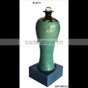 White Vase Beauty Fiberglass Water Fountain With Led Light thumbnail-1