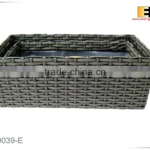 Rectangle PE Rattan Plastic Flower Pot thumbnail-3