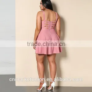2017 Hot Sale Plus Size Deep V-neck Sexy Dress Clothing for Fat Women thumbnail-6