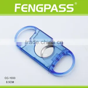 CC-1033 8.5cm 2CR13 Stainless Steel PP Plastic Handle Oval-Shaped Small Plastic Cigar Cutter thumbnail-1