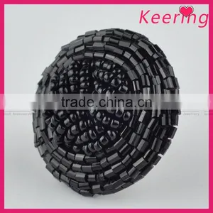 2016 New Arrival Black Custom Beaded Decorative Buttons for Clothing WBKA-300 thumbnail-3