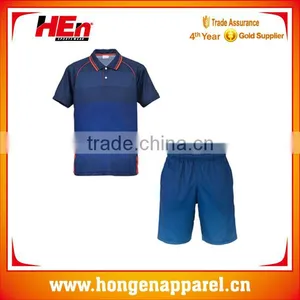New Arrival Quick Dry Printed Tennis Wear Breathable New Designs /lightweight Bule Tennis Wears for Couple thumbnail-1