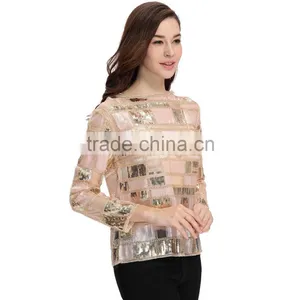 Sequin Gold 2017 Latest Fashion Design Top For Woman thumbnail-4