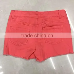 China Stock Garment Suppliers Branded Girls Stretch Denim Shorts thumbnail-5