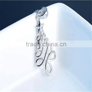 Christmas Gift 925 Sterling Silver Hang Christmas Trees Pendant thumbnail-6