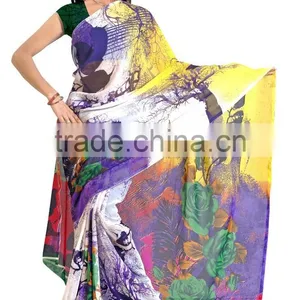 Designer Glamour Digital Printed Saree thumbnail-3