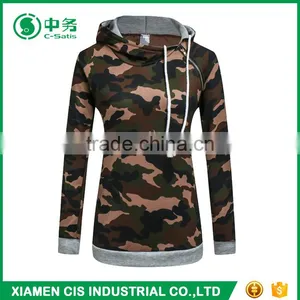 New Product Long Style Sublimated Slim Fit Women Camouflage Pullover Hoodie thumbnail-1
