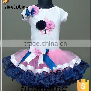 Latest Fashion Children Skirts 100% Polyester Baby Tutus Rainbow Pettiskirt Satin Ribbon Tutus thumbnail-1