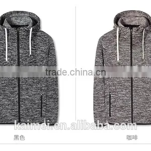 2017 Fashionable New Design Popular Life Fleece Men's Spring Hoodie Zipper CVC (60/40) thumbnail-2