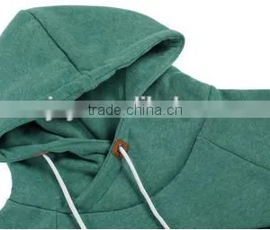 Women Long Sleeve Sport Polo Neck Hoody Contrast Color Pullover Hoodies thumbnail-5