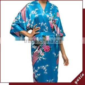 Satin Robe Bath Robe Custom Made Japan Kimono Robe 0609024 thumbnail-1
