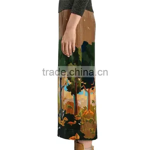 2017 OEM Spring Landscape Printed Valiant Long Maxi Skirts thumbnail-3
