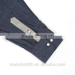 Business Shirts Denim Button Down New Design Men Dress Shirt thumbnail-3