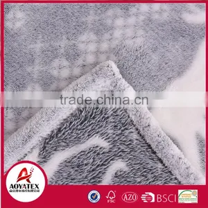 100% Polyester Super Soft Christmas Elk Back Print Flannel Fleece Blanket thumbnail-3