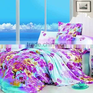 China Supplier Cotton Rubik's Cube Feather Printed Bedding Set thumbnail-4