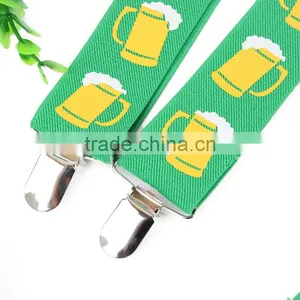 Women's/Men's Adjustable Clip-on Unisex 3.5cm Suspenders Green Yellow Deutsch Wein Und Bier-Festivals 2016 thumbnail-5