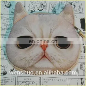 Fashion Cute Cat Face Round Coin Wallets thumbnail-5