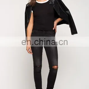 China t Shirt Manufacturer Wholesale Plain Round Blank Black t Shirt thumbnail-5