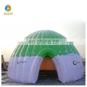 2017 Aier Factory Outdoor Green and White Dome Tent for Sale/inflatable Tents for Camp thumbnail-1