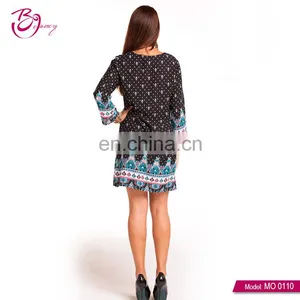2017 Trending Hot Products Deep V Neck Flower Print Blouse thumbnail-5