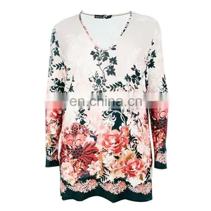 Summer Clothes Custom v Neck Printed Long Sleeve Women Mini Dress thumbnail-3