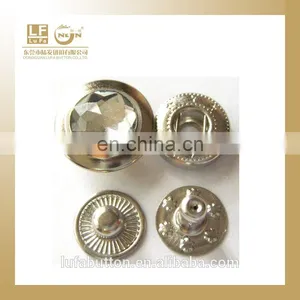Rhinestone Embedded Spring Snap Button Metal Button thumbnail-1