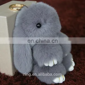 Christmas Gift Girl Bag Pendant Rabbit Jewelry Cute Mink Fur Rabbit Plush Keychain thumbnail-1