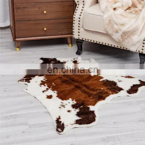 Cheap 100% Polyester Standard Size Cow Hide Shaggy Living Room Floor Rugs Carpet Mat thumbnail-1