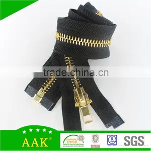 8#Open End Long Gold Paint Metal Zipper thumbnail-2