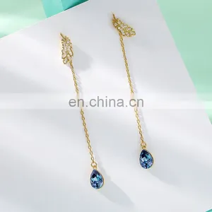Jewelry Huggies Acrylic Earrings Court Simple Eardrop Chain Tassel Earring for Women thumbnail-5