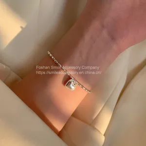 925 Silver Heart Pendant Bracelet thumbnail-2
