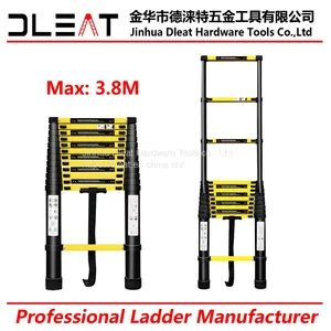 New Red Color Dleat 3.8m Single Aluminum Telescopic Ladder With EN131 thumbnail-4