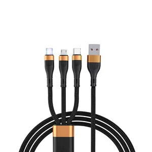 High Quality Usb c to 8pin Adapter 6A Max Fast Charging 3-in-one Data Cable 66W Mobile Cable for Apple for Android TYPE-C thumbnail-1