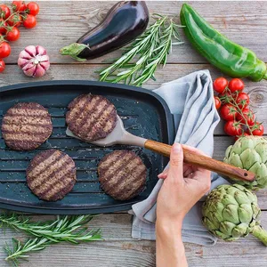 Kitchen Accessories Home and Kitchen Cookware Sets Non Stick Silicone Kitchen Utensils Set With Wood Handle thumbnail-5