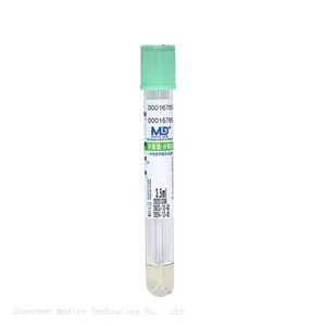 Gel & Lithium Heparin Tube Disposable Vacuum Plasma Blood Collection Tube With Light Green Cap thumbnail-1