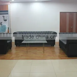 Replica Wooden Frame Chesterfield Sofa Set, Anonimo Chesterfield Sofa Design, Black Color Chesterfield Sofa Set for Living Room thumbnail-3